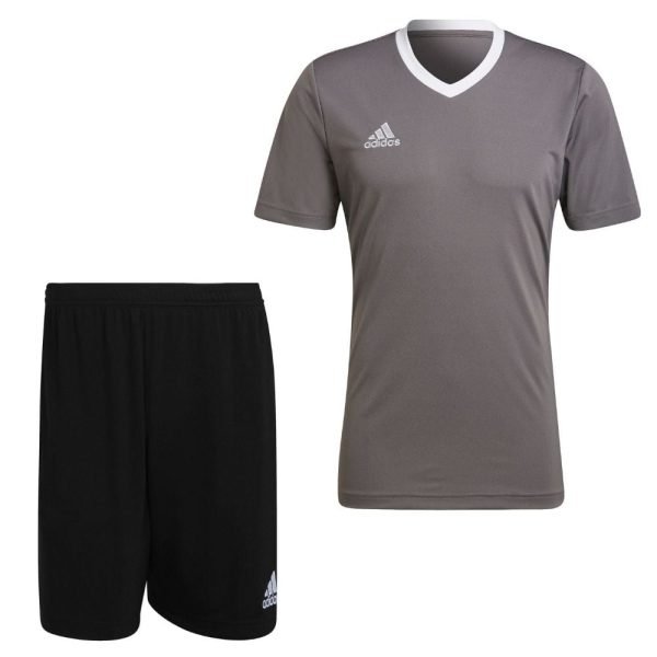 adidas Entrada 22 Trainingsset Donkergrijs Zwart Wit