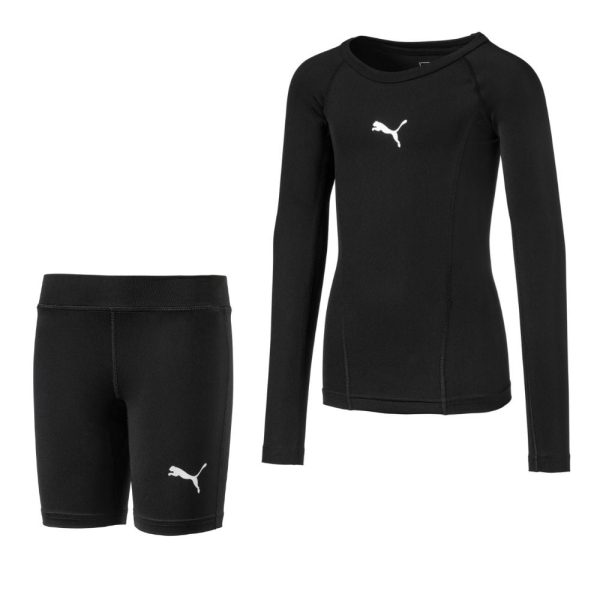 PUMA teamLIGA Baselayer Trainingsset Kids Zwart Zwart