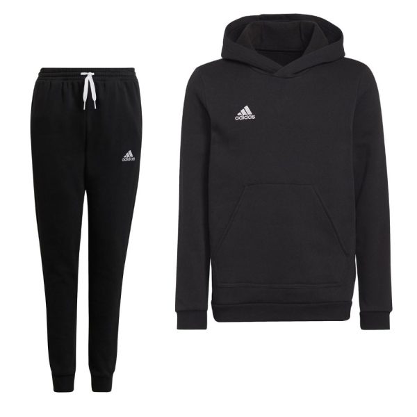 adidas Entrada 22 Sweat Hoodie Trainingspak Kids Zwart Wit