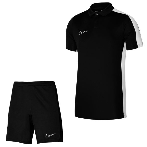 Nike Dri-FIT Academy 23 Polo Trainingsset Kids Zwart Wit