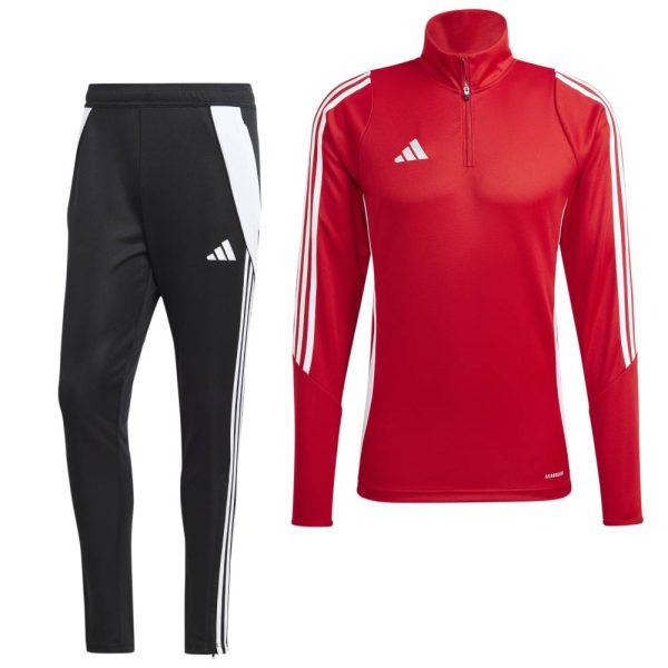 adidas Tiro 24 Trainingspak 1/4-Zip Rood Zwart Wit