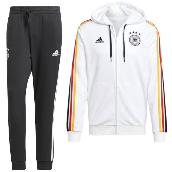 adidas Duitsland DNA Trainingspak Full-Zip Hooded 2024-2026 Wit Zwart