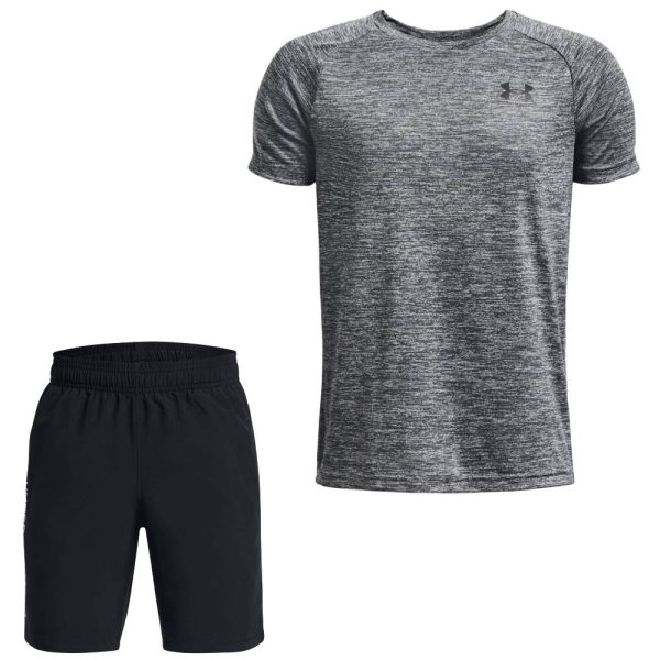 Under Armour Tech 2.0 Woven Trainingsset Kids Grijs Zwart