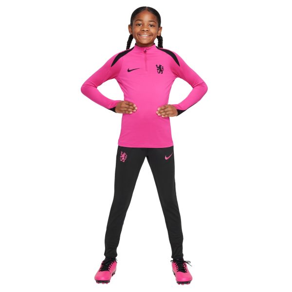 Nike Chelsea Strike Trainingspak 1/4-Zip 2024-2025 Kids Roze Zwart