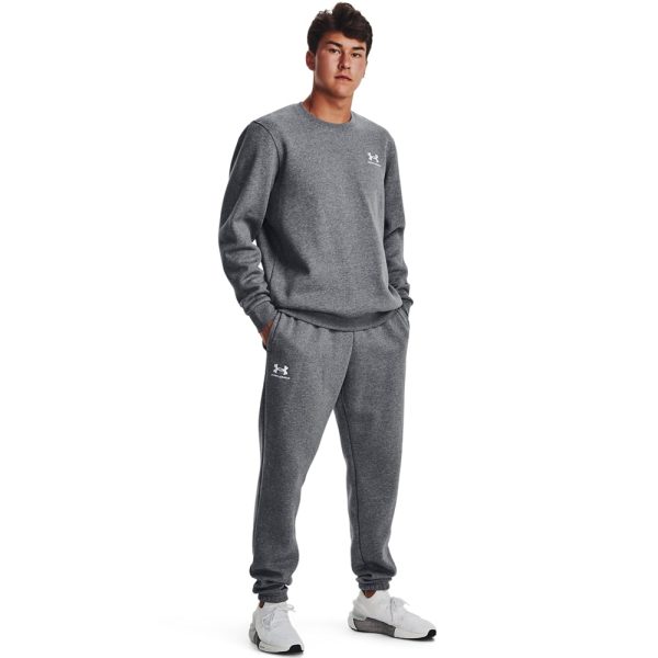 Under Armour Essential Fleece Crew Trainingspak Grijs Wit