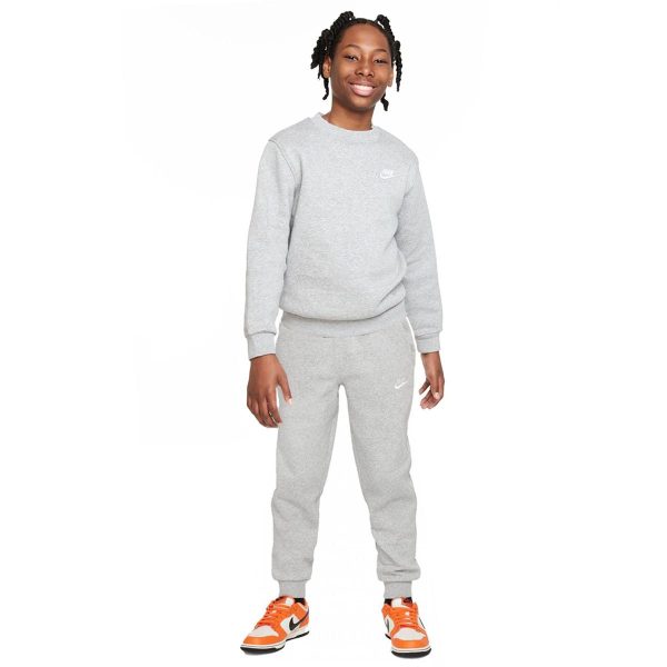 Nike Sportswear Club Fleece Crew Trainingspak Kids Lichtgrijs Wit