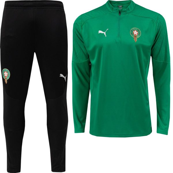 PUMA Marokko Trainingspak 1/4-Zip 2024-2026 Groen Zwart Zilver