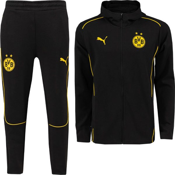 PUMA Borussia Dortmund Casuals Trainingspak Full-Zip 2024-2025 Zwart Geel