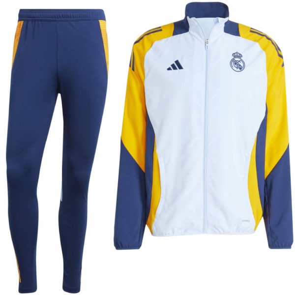 adidas Real Madrid Presentatie Trainingspak Full-Zip 2024-2025 Lichtblauw Donkerblauw