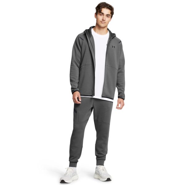 Under Armour Unstoppable Fleece Joggingpak Full-Zip Donkergrijs Zwart